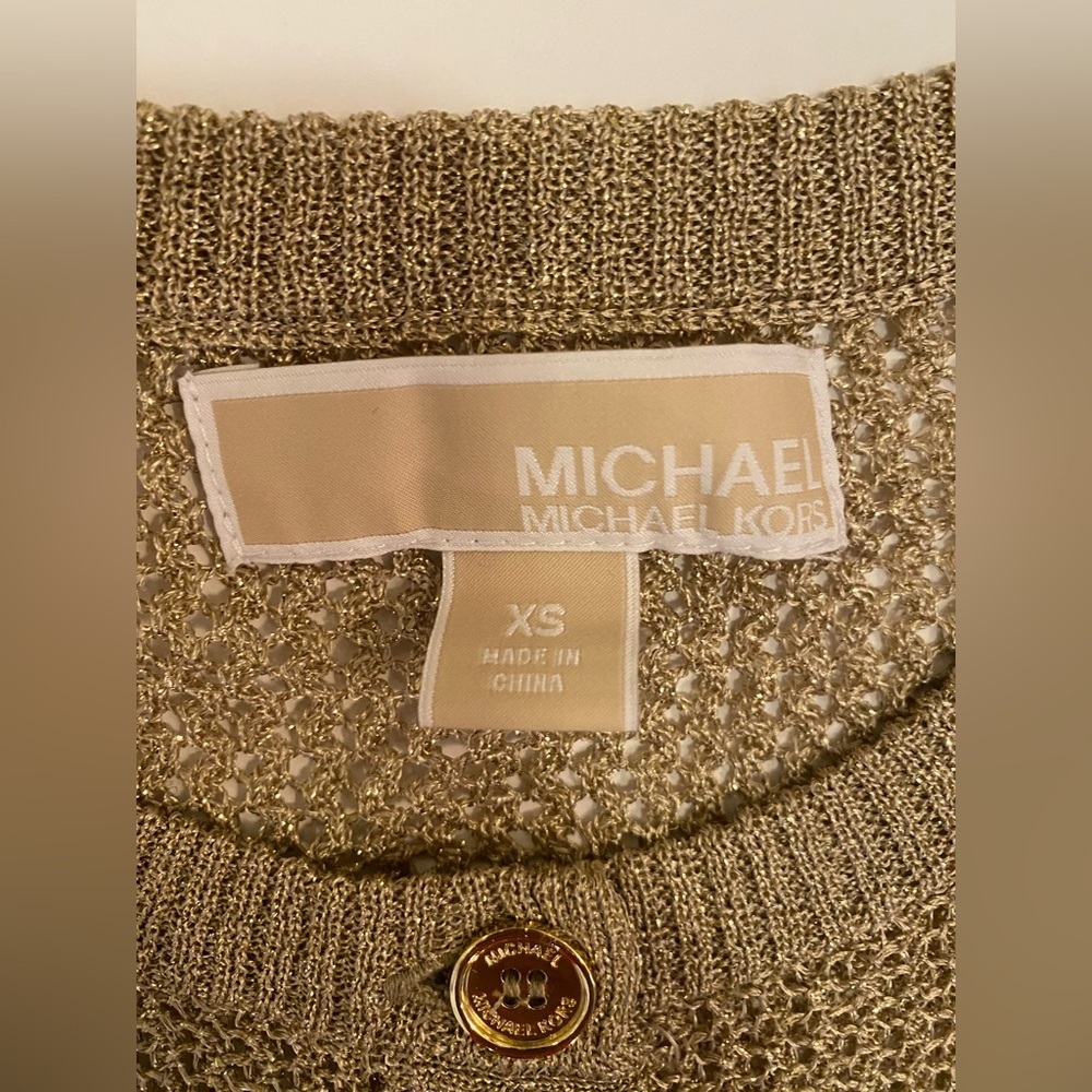 MICHAEL Michael Kors sheer gold sweater size XS - Picture 5 of 13